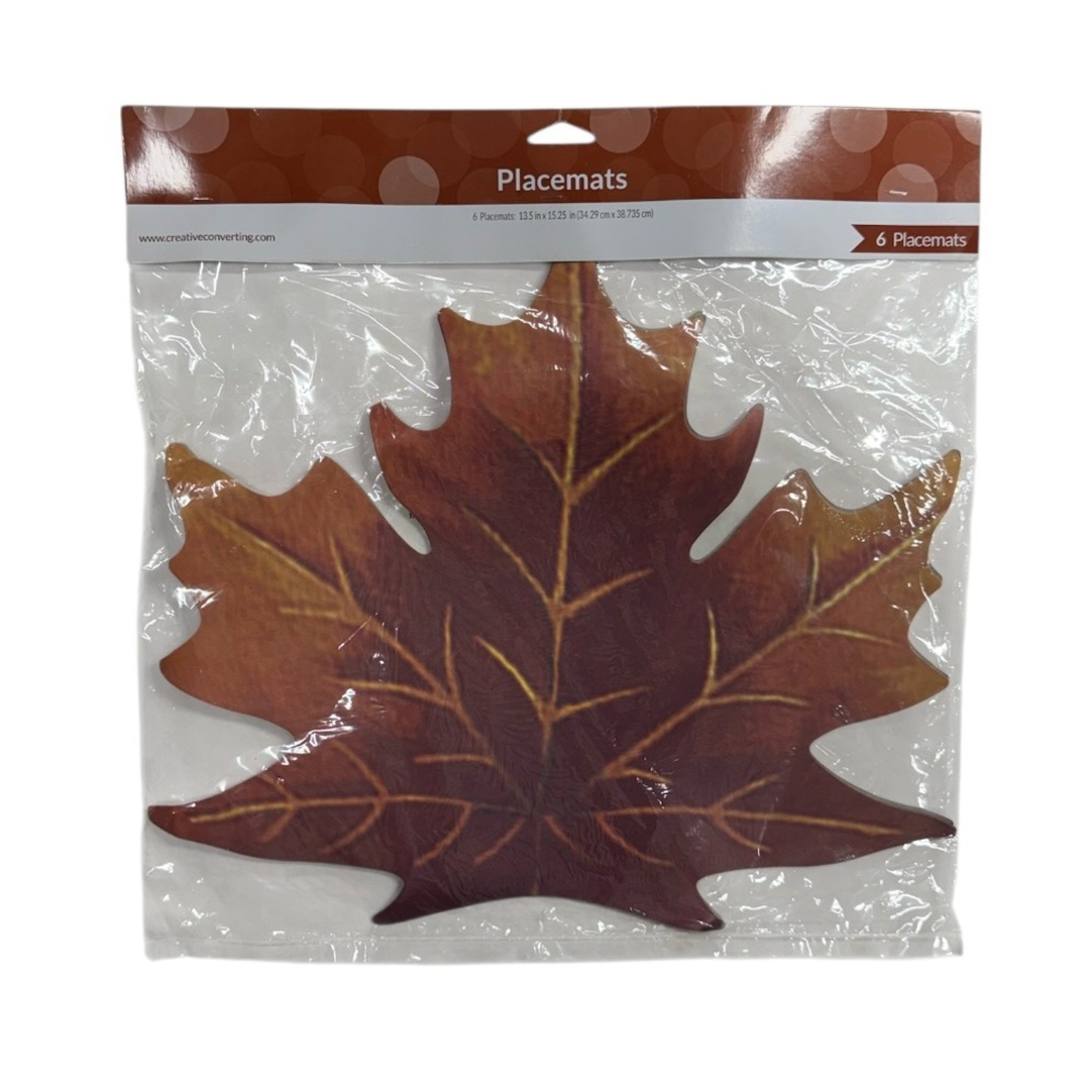 Creative Converting brand set of 6 leaf shaped table placemats new in packaging!